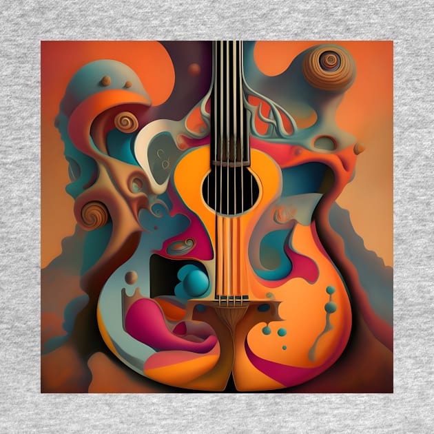 Surrealistic Guitar Abstract Landscape by Whole Lotta Pixels